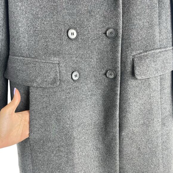 Ann Taylor Wool Cashmere Double Breasted Belt Coat Dark Gray Size S - Picture 4 of 8